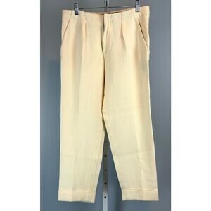 Roland Mouret Women’s Wool Pleated Cuffed Trousers – Cream – UK 10 / US 6